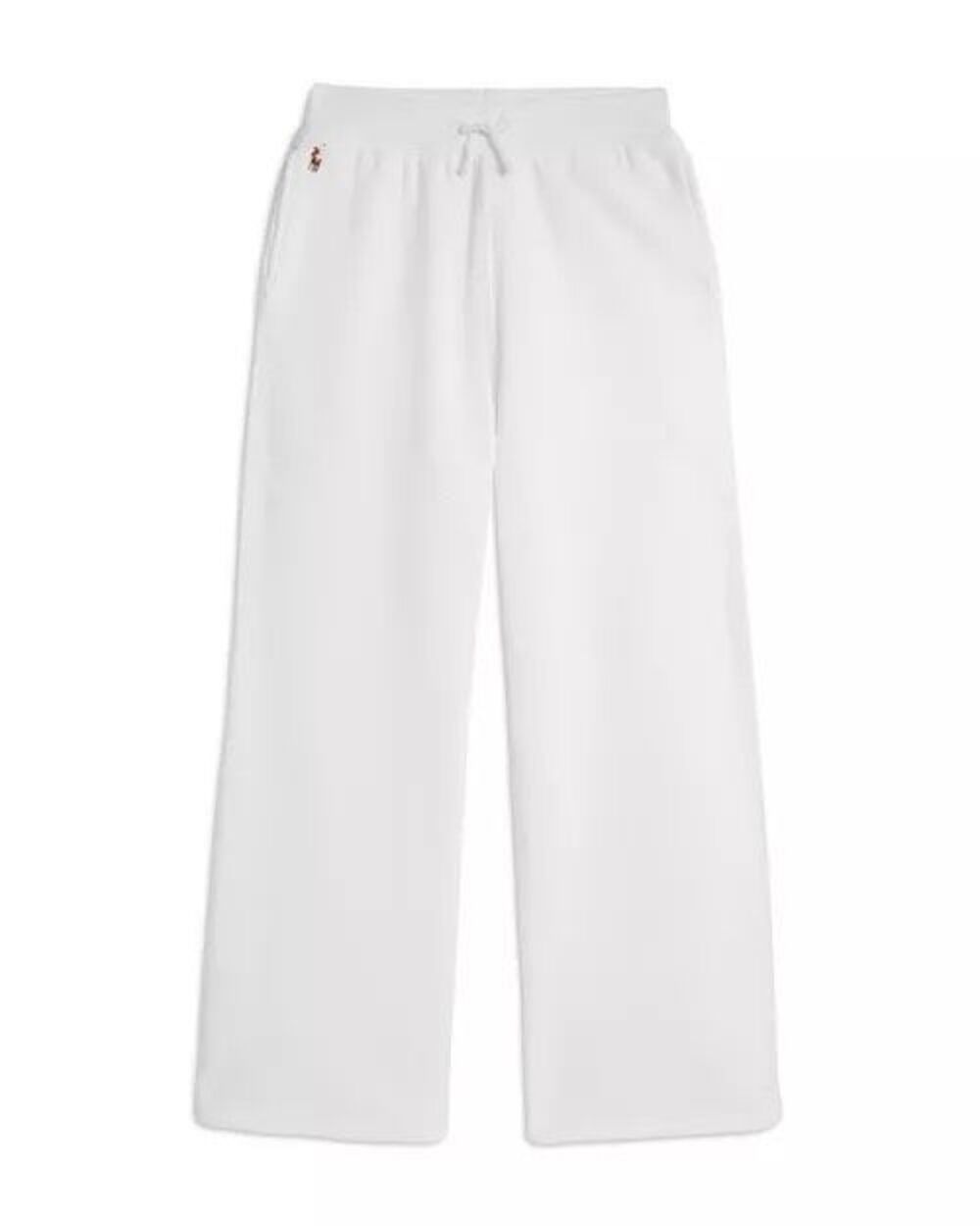 Polo Ralph Lauren Peached Cotton-Blend Fleece Wide Leg Lounge Sweatpants White 6